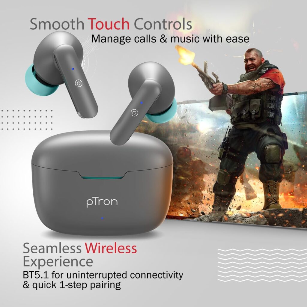 pTron Bassbuds Duo in-Ear Wireless Earbuds