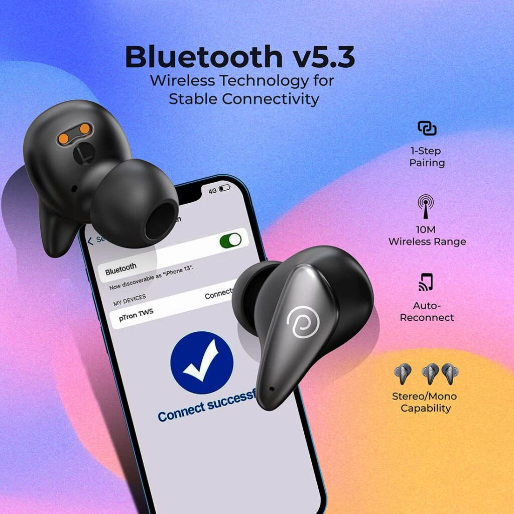 pTron Bassbuds Wave TWS Earbuds